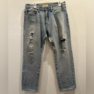 Gap Denim Light Wash Distressed 33X30 Slim Cut